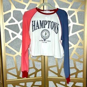 Social Culture Long‎ Sleeve Crop Top “HAMPTONS”